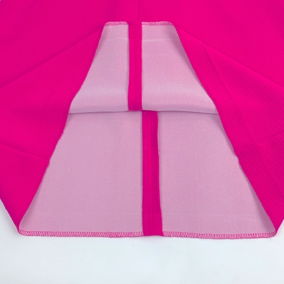 Vince Camuto Bright Pink High Collar Dress Size 8 White Scrolled Design Zip up - Picture 5 of 14